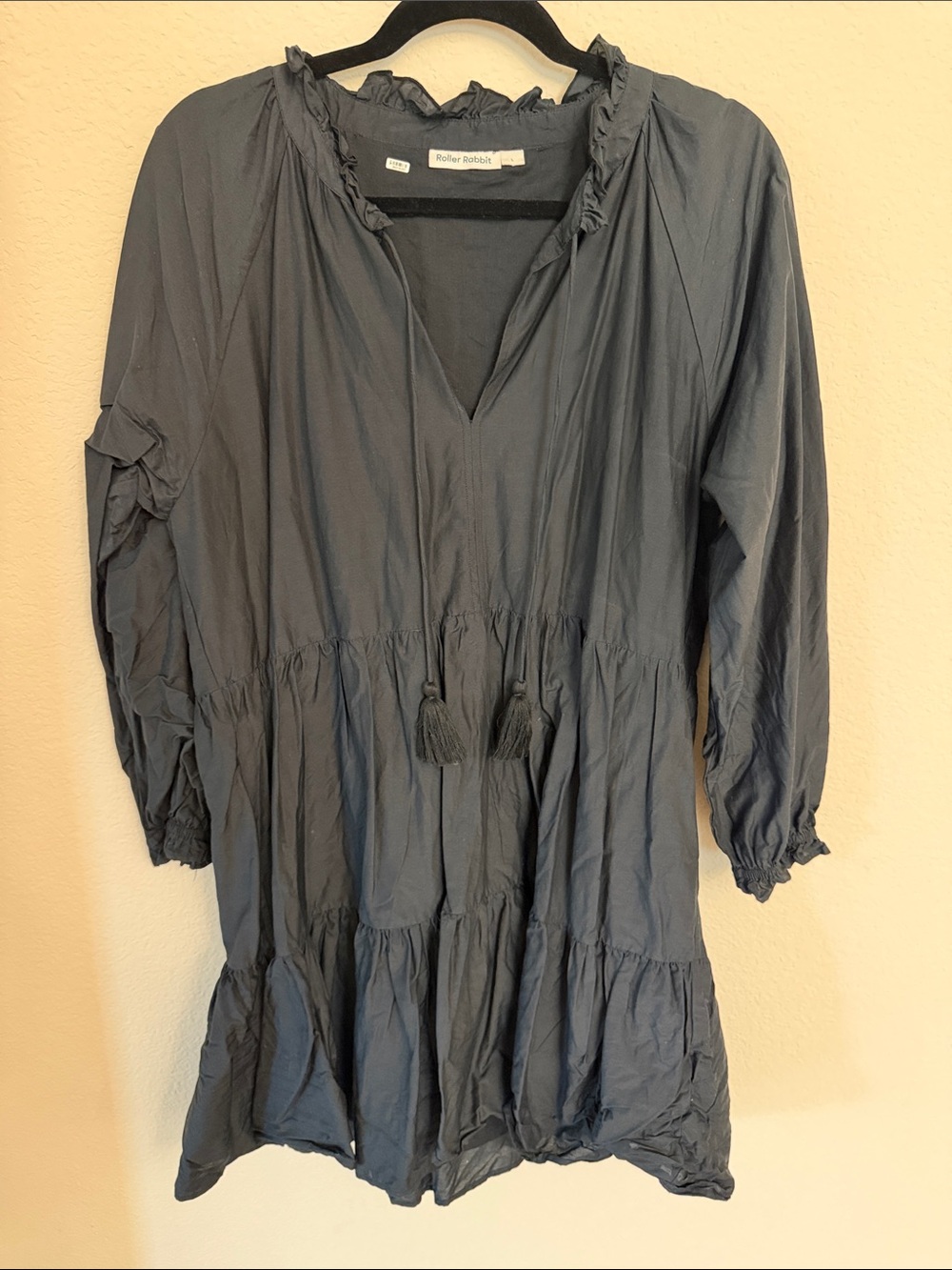 Roller Rabbit Black Tassel Tiered Dress